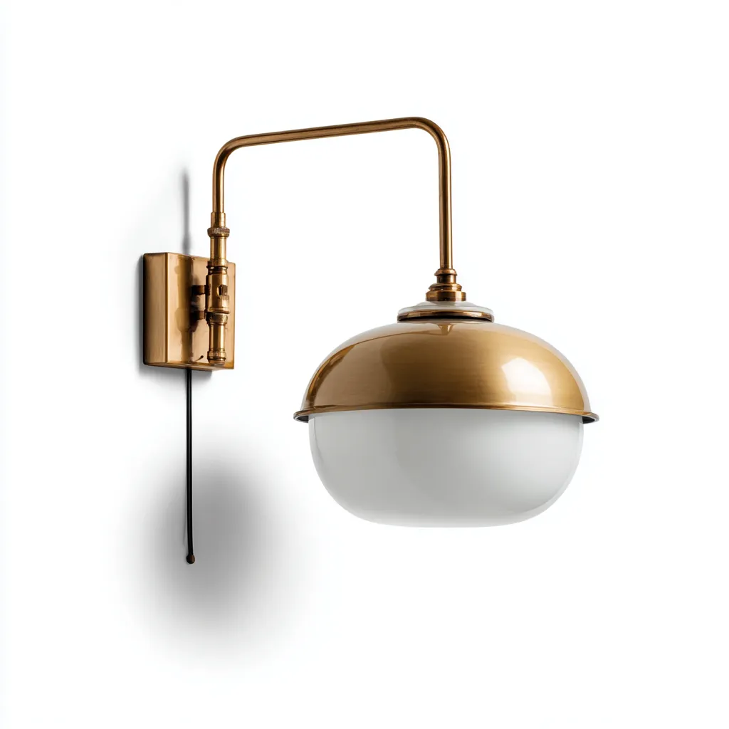 Applique metallo e vetro 20x18x22 cm oro - bianco per soggiorno stile vintage-Nestleix