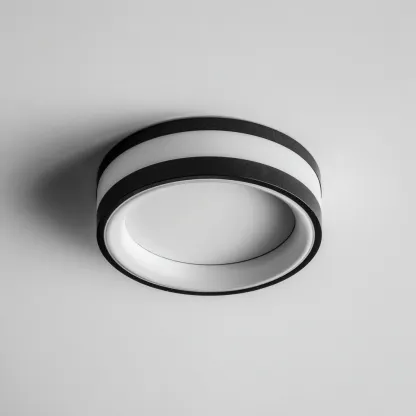 Lampada da soffitto metallo e acrilico 30x30x10 cm bianco e nero design moderno per soggiorno-Nestleix