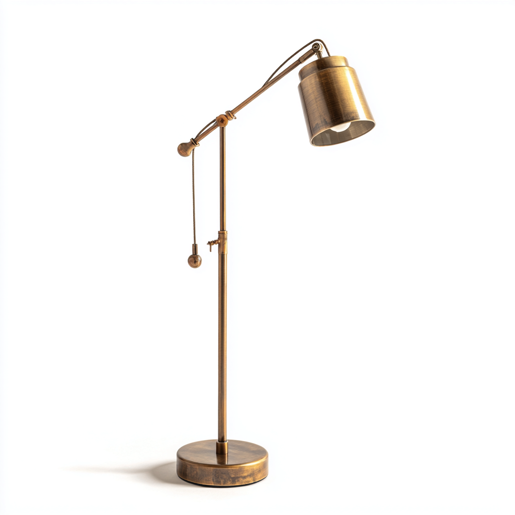 Lampada da terra metallo 28x26x153 cm - bronzo - design vintage - per soggiorno-Nestleix