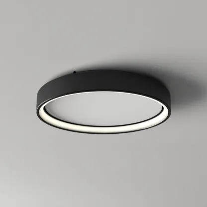 Lampada da soffitto metallo e acrilico 40x40x8 cm nero design moderno per soggiorno-Nestleix