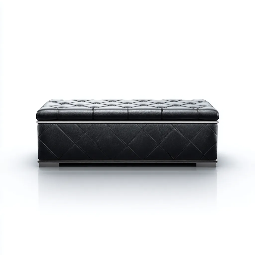 Panca per letto con contenitore in pelle 120x50x45 cm - nero - design moderno - adatta alla camera da letto-Nestleix