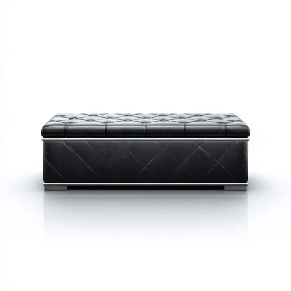 Panca per letto con contenitore in pelle 120x50x45 cm - nero - design moderno - adatta alla camera da letto-Nestleix