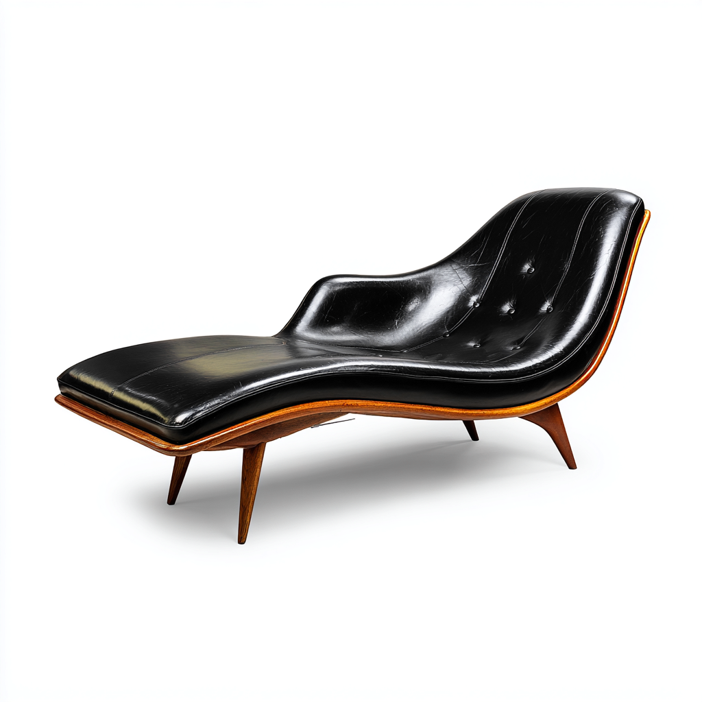 Chaise longue - Pelle 155x75x85 cm - Nero - Design moderno - Adatta per il soggiorno-Nestleix