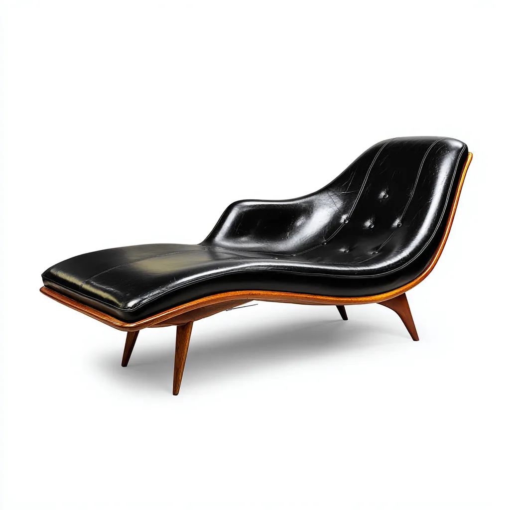 Chaise longue - Pelle 155x75x85 cm - Nero - Design moderno - Adatta per il soggiorno-Nestleix