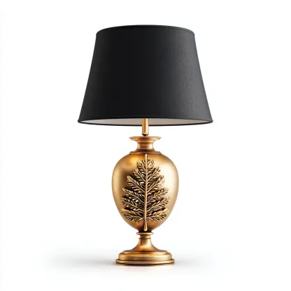 Lampada da tavolo in metallo dorato 22x22x45 cm - oro - nero - adatta al soggiorno e alla camera da letto - design classico-Nestleix