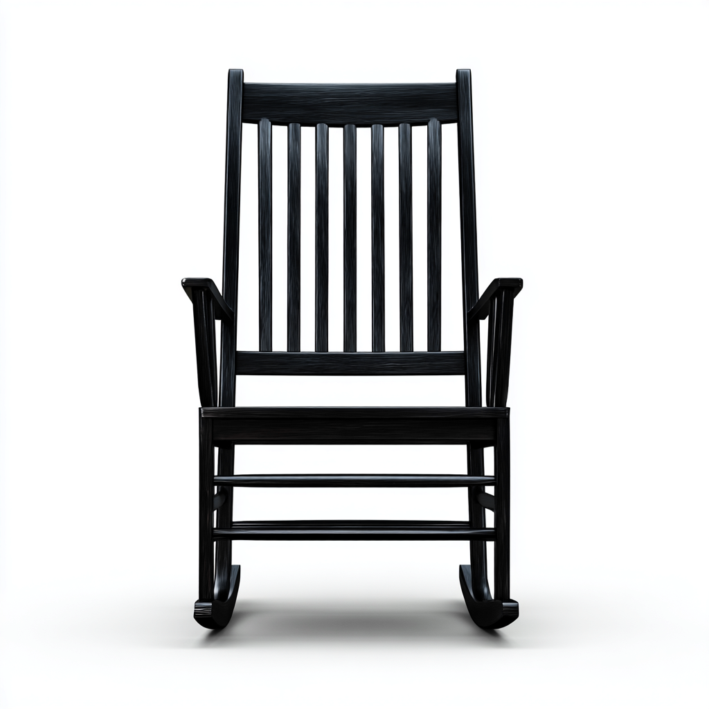 Sedia a dondolo - Legno massello - 70x60x108 cm - Nero - Design classico - adatto al soggiorno-Nestleix