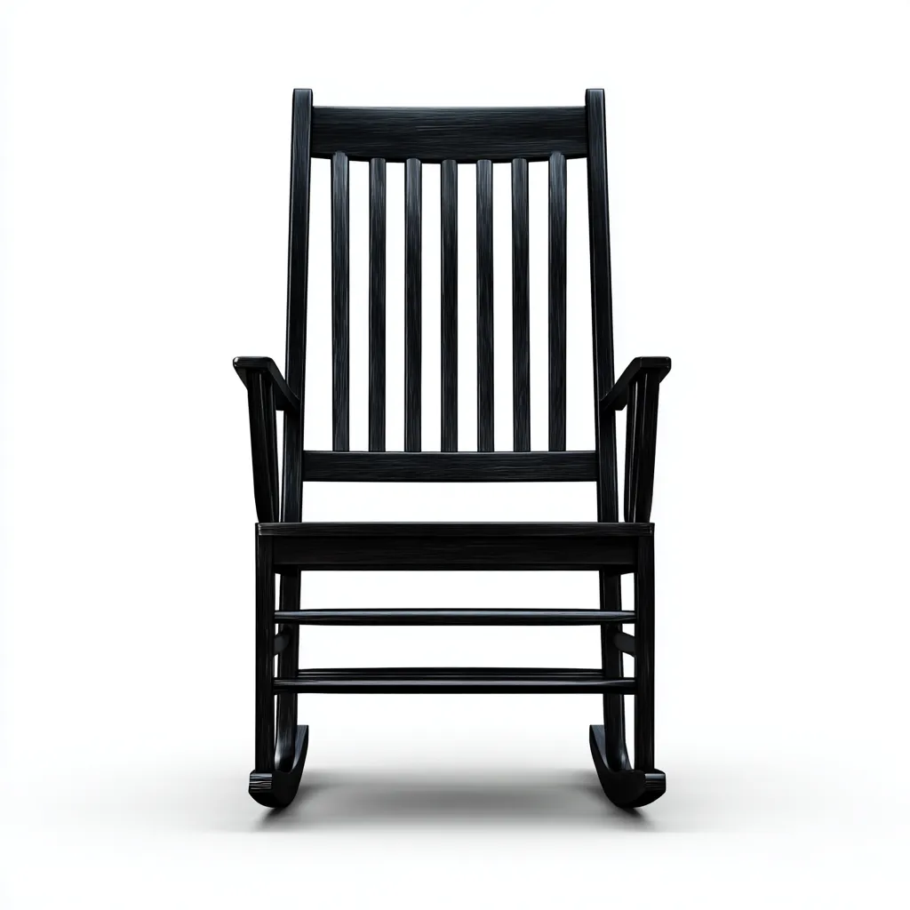 Sedia a dondolo - Legno massello - 70x60x108 cm - Nero - Design classico - adatto al soggiorno-Nestleix