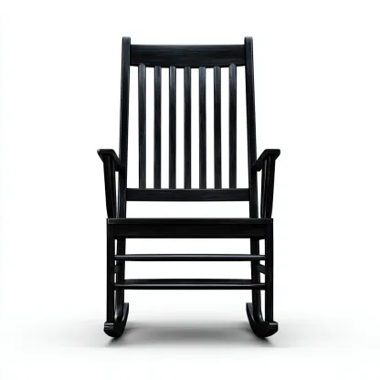 Sedia a dondolo - Legno massello - 70x60x108 cm - Nero - Design classico - adatto al soggiorno-Nestleix