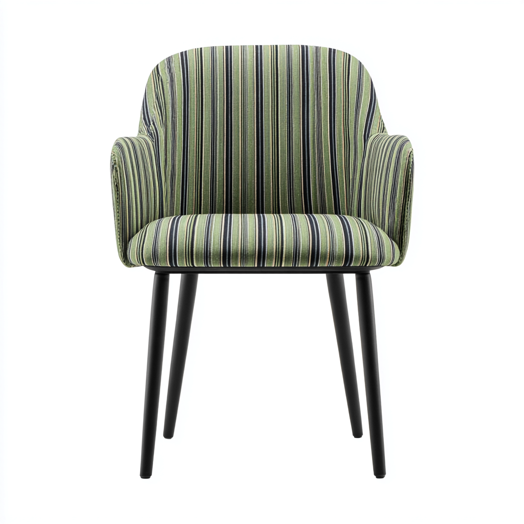 Sedia da pranzo metallo e tessuto 54x52x84 cm - verde - adatta alla sala da pranzo - design moderno-Nestleix