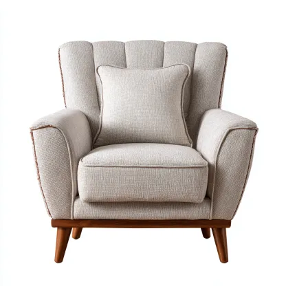 Poltrona tessuto 84x82x95 cm beige - design moderno - per soggiorno-Nestleix