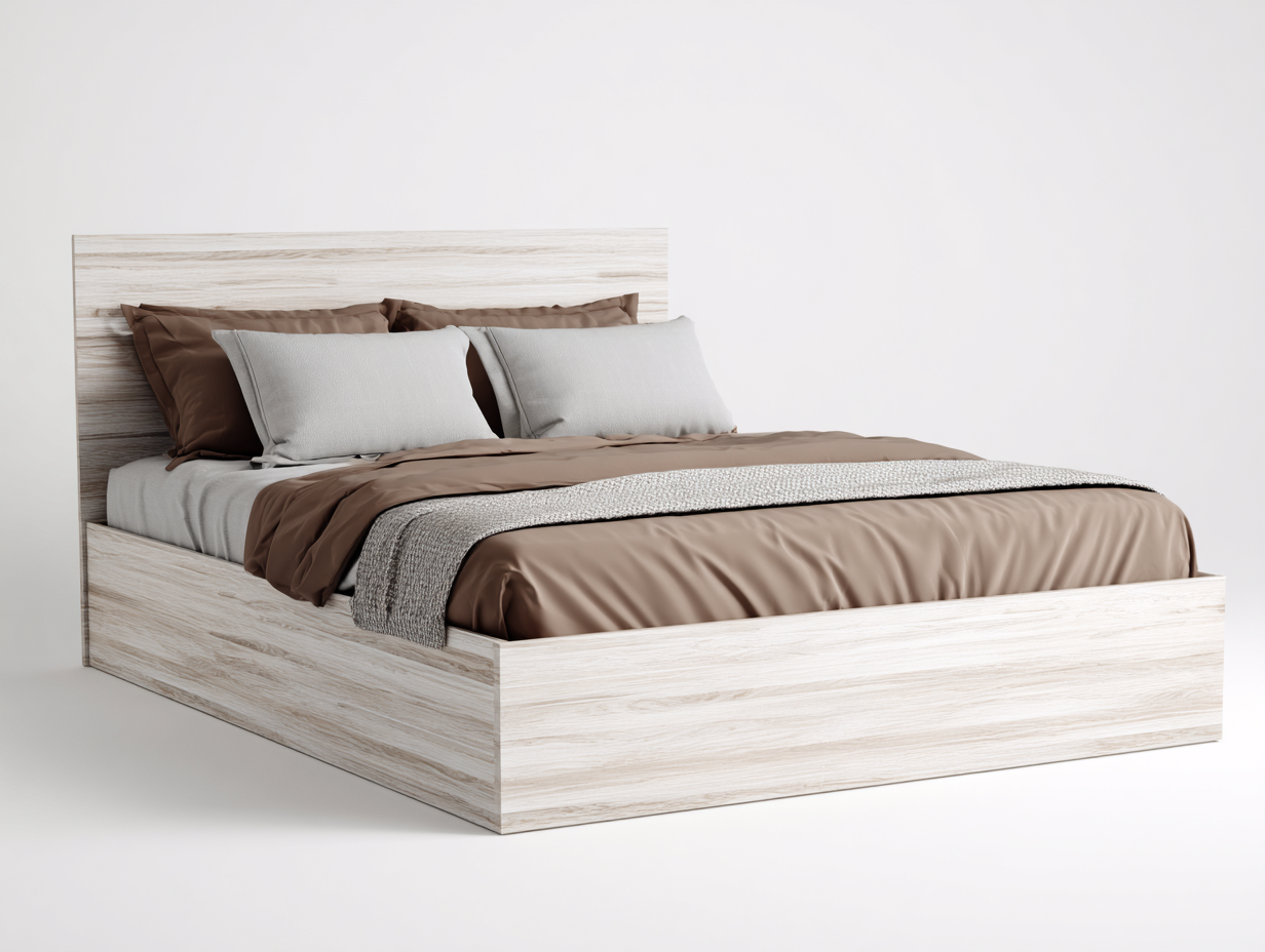 Letto in legno 200x160x95 cm - rovere chiaro - per camera da letto - design moderno-Interiorosa