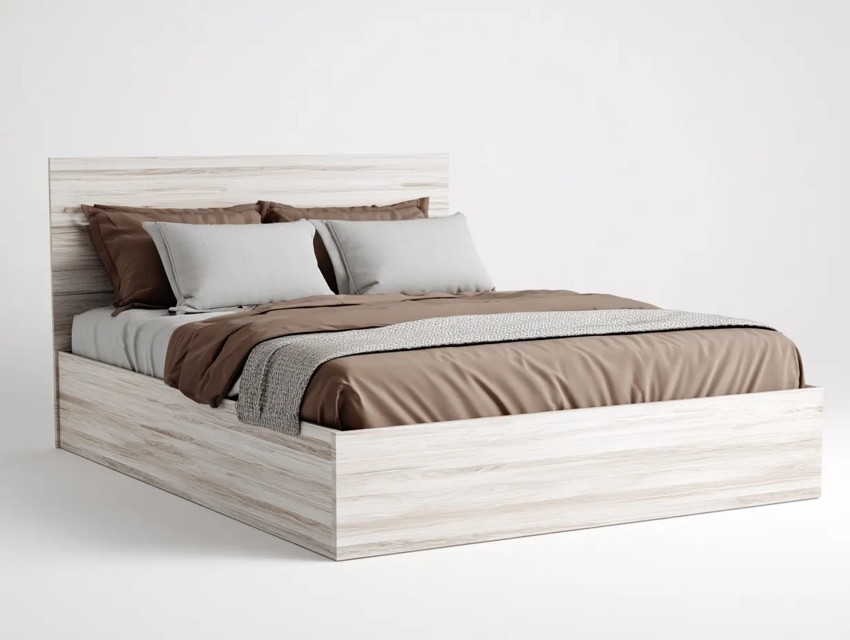 Letto in legno 200x160x95 cm - rovere chiaro - per camera da letto - design moderno-Interiorosa