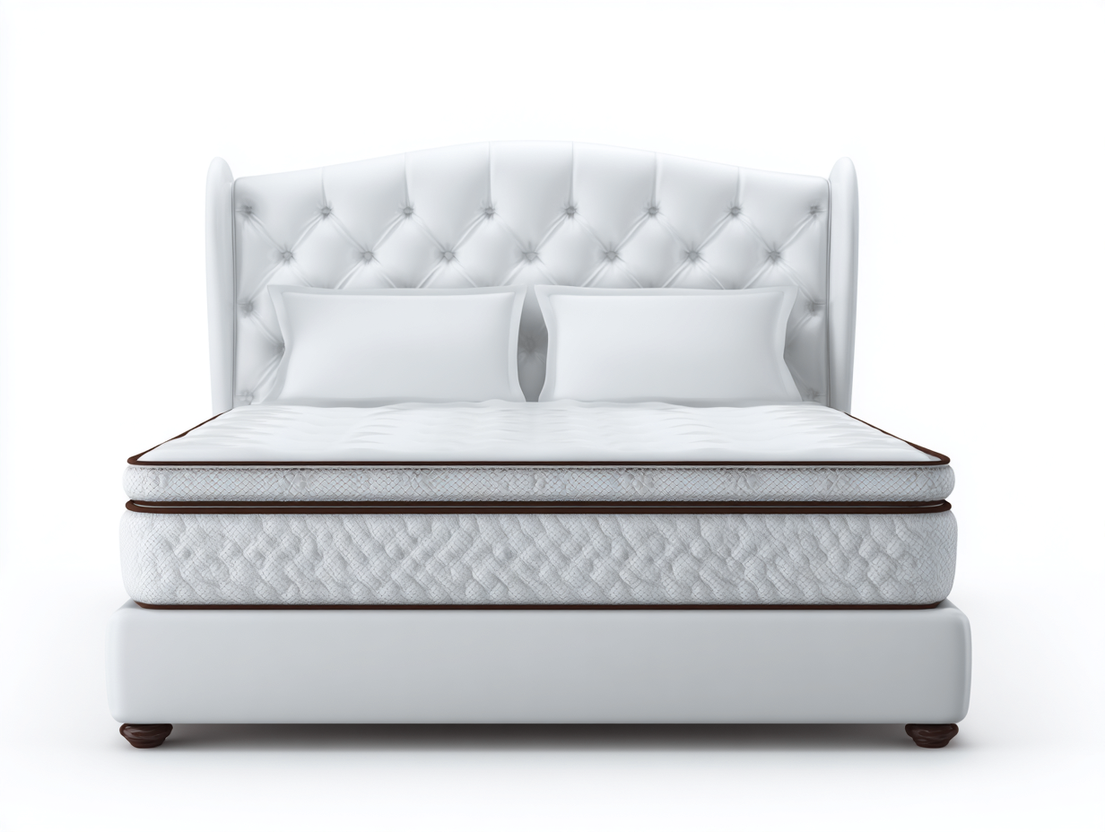 Letto imbottito matrimoniale - legno/tessuto - 200x160x120 cm - bianco/marrone scuro - design moderno per camera da letto-Interiorosa