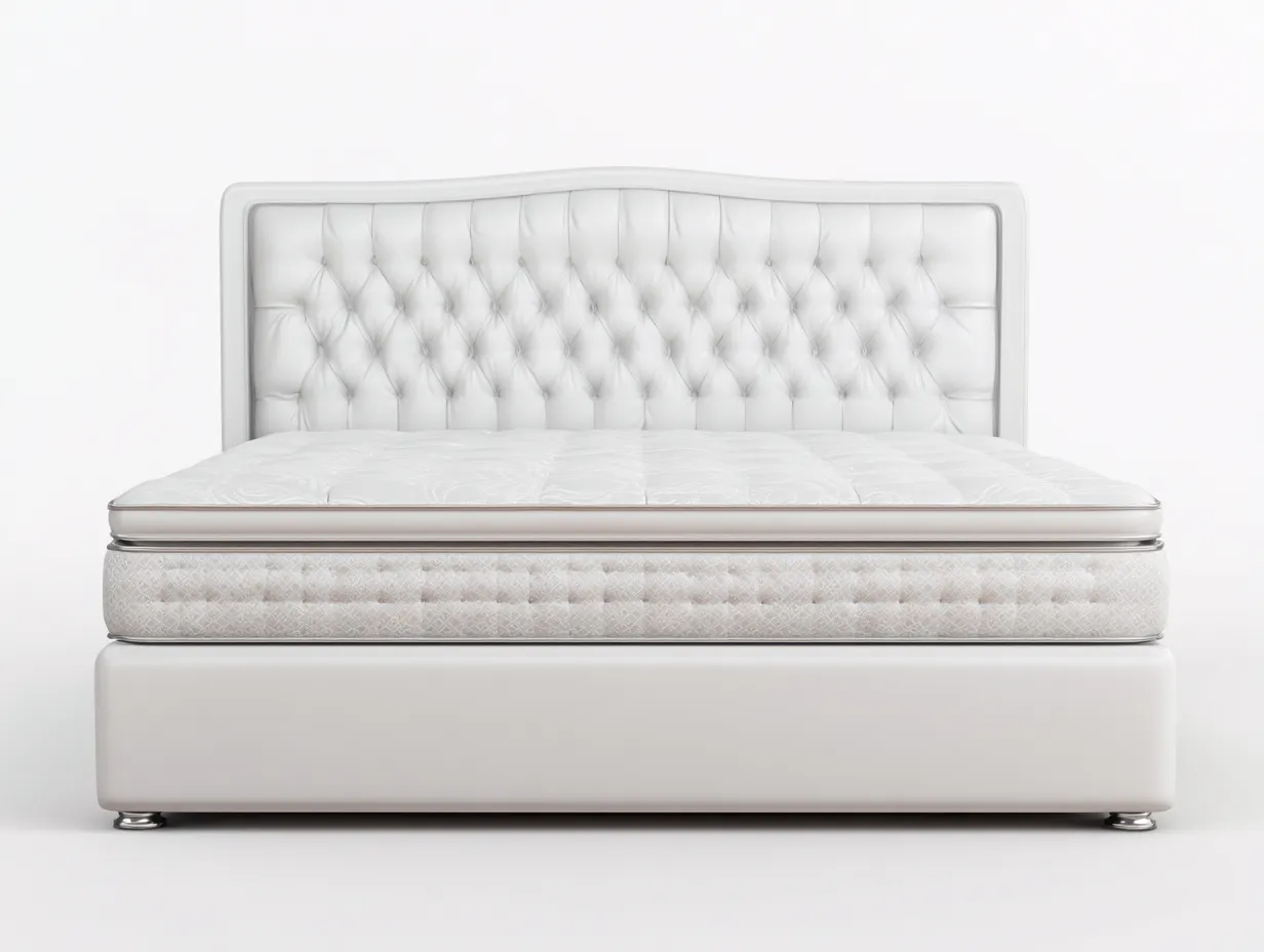 Letto imbottito in ecopelle 200x160x118 cm - bianco/argento - per camera da letto - design moderno-Interiorosa