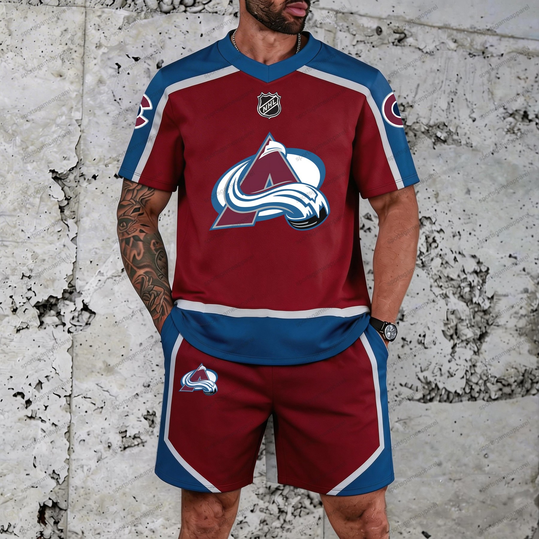 “Colorado Avalanche” T-shirt& Shorts 2 Pieces Set