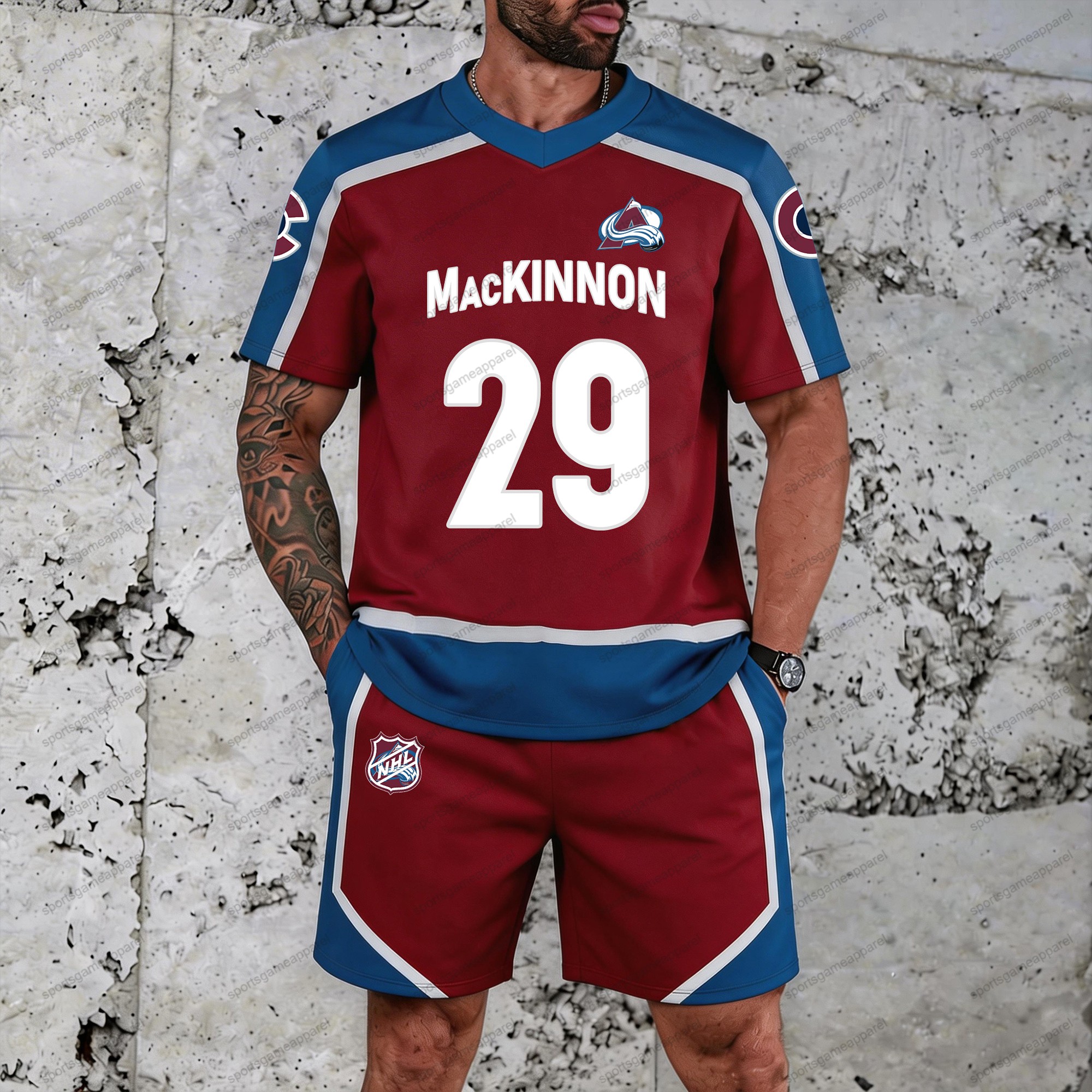 “Colorado Avalanche” T-shirt& Shorts 2 Pieces Set