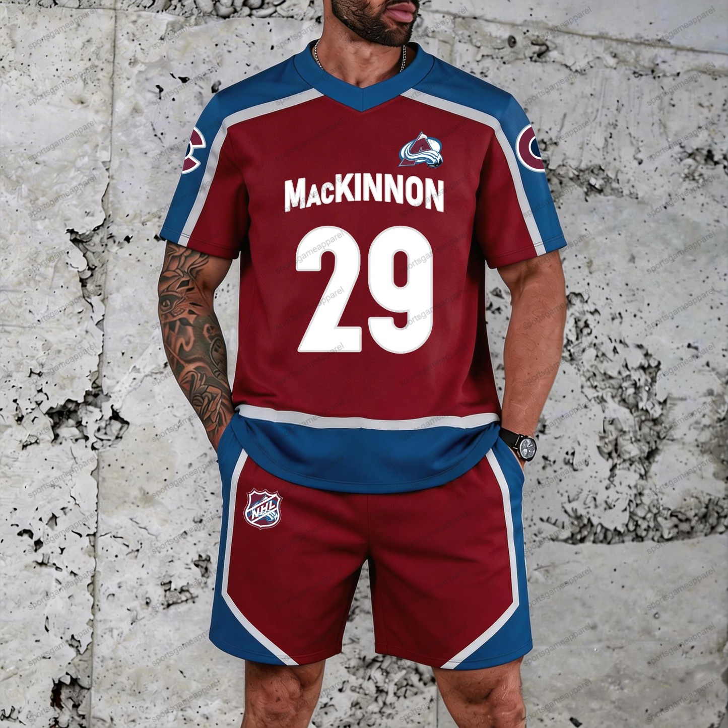 “Colorado Avalanche” T-shirt& Shorts 2 Pieces Set
