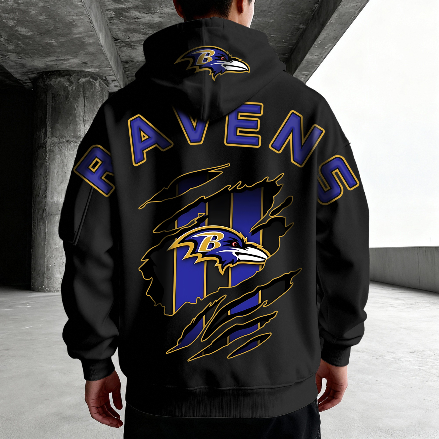 Unisex "Baltimore Ravens" Graphic Streetwear Vintage Plush Hoodie