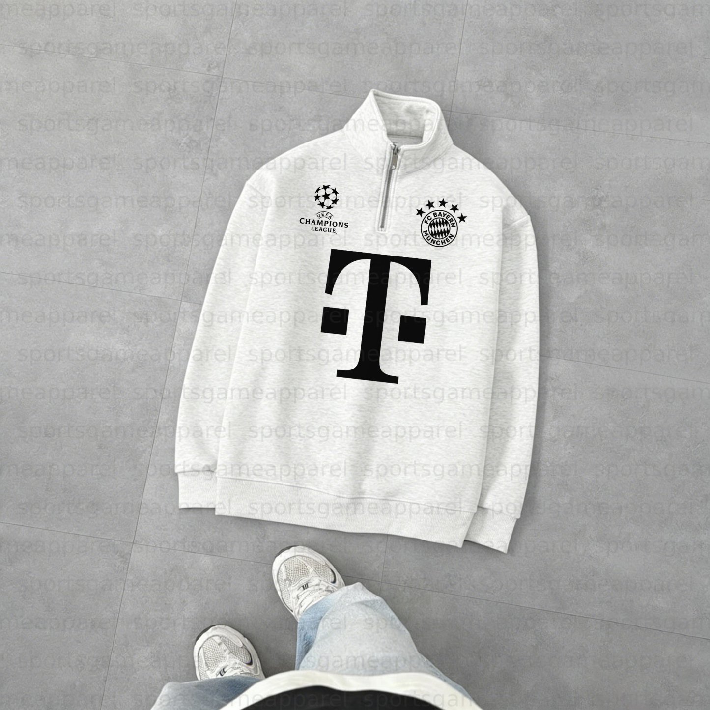 Unisex "UEFA " Graphic Streetwear Vintage Plush Zip-up Sweatshirt