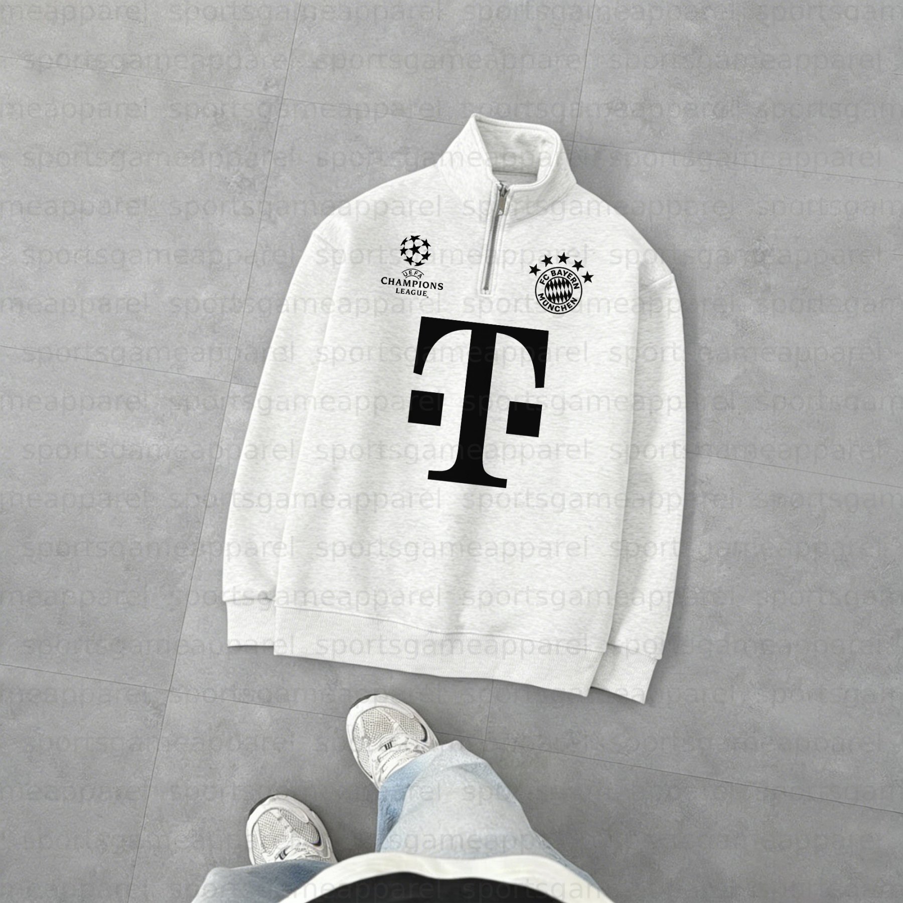 Unisex "UEFA " Graphic Streetwear Vintage Plush Zip-up Sweatshirt