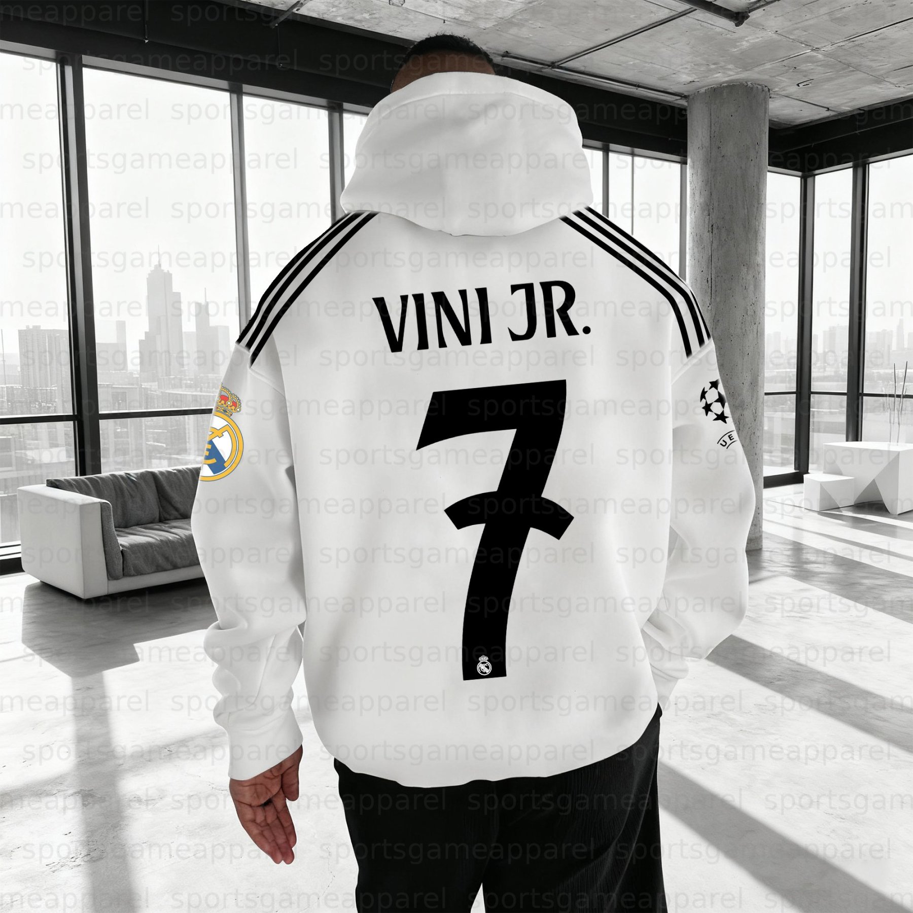 Unisex "Real Madrid" Graphic Streetwear Vintage Hoodie
