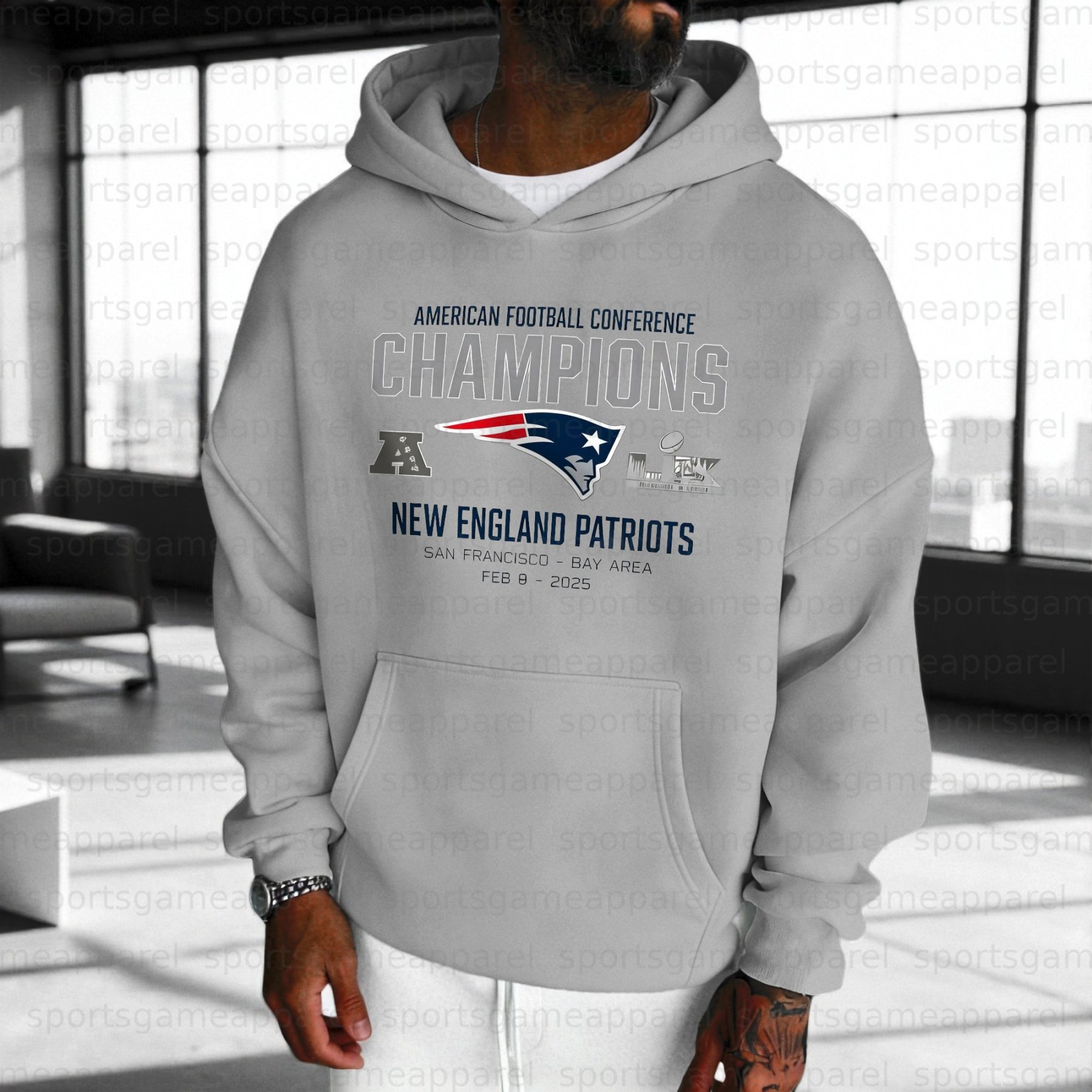 Unisex "New England Patriots" Graphic Streetwear Vintage Hoodie