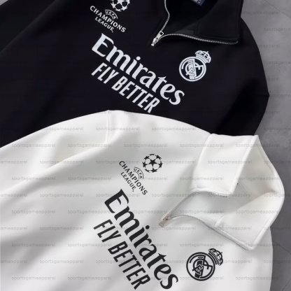 Unisex "UEFA " Graphic Streetwear Vintage  Zip- up Sweatshirt