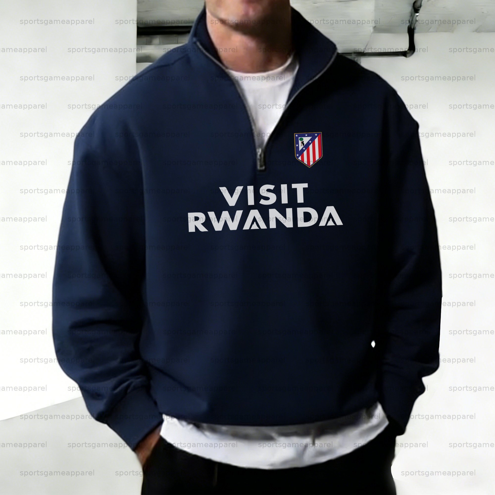 Unisex "UEFA " Graphic Streetwear Vintage  Zip-up Sweatshirt