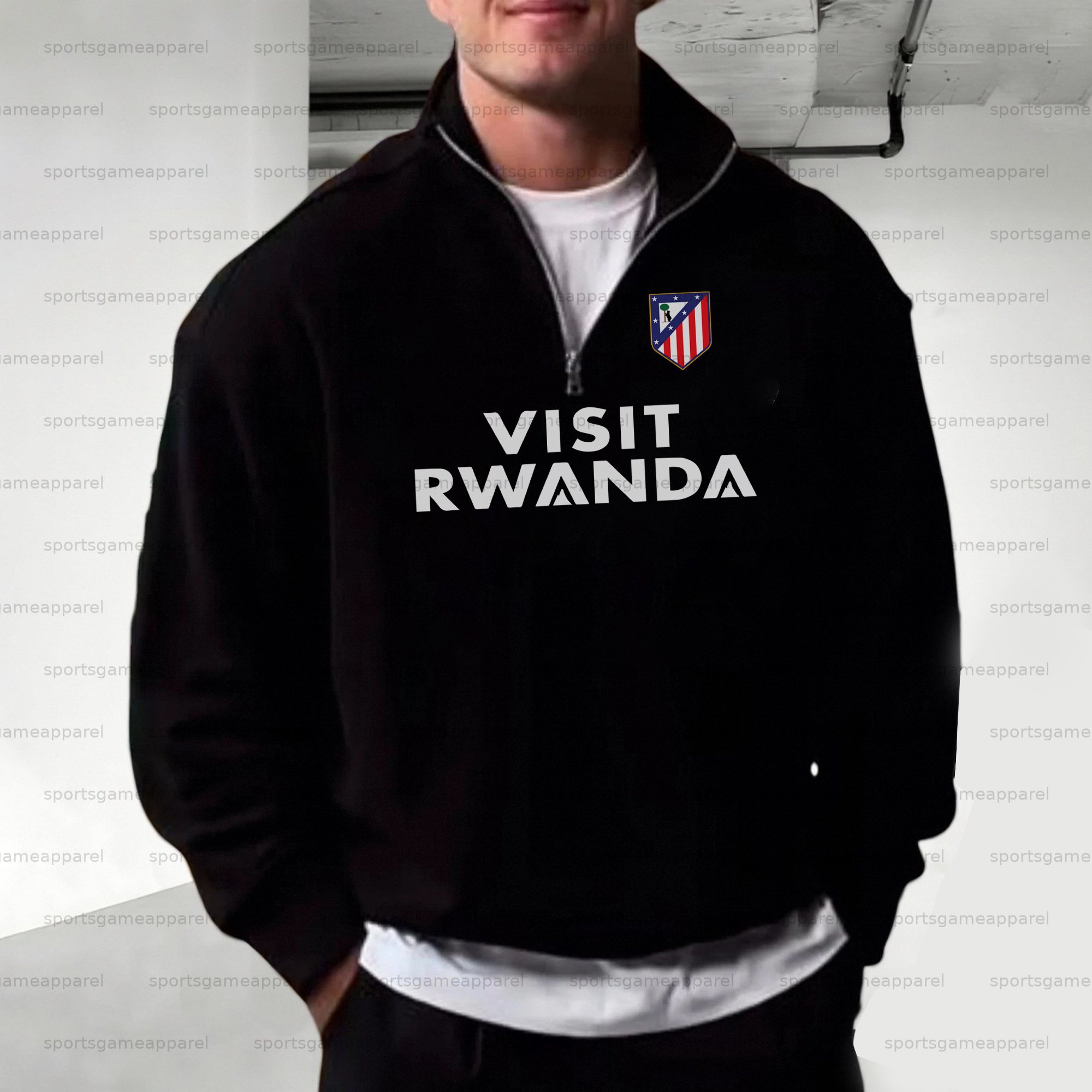 Unisex "UEFA " Graphic Streetwear Vintage  Zip-up Sweatshirt