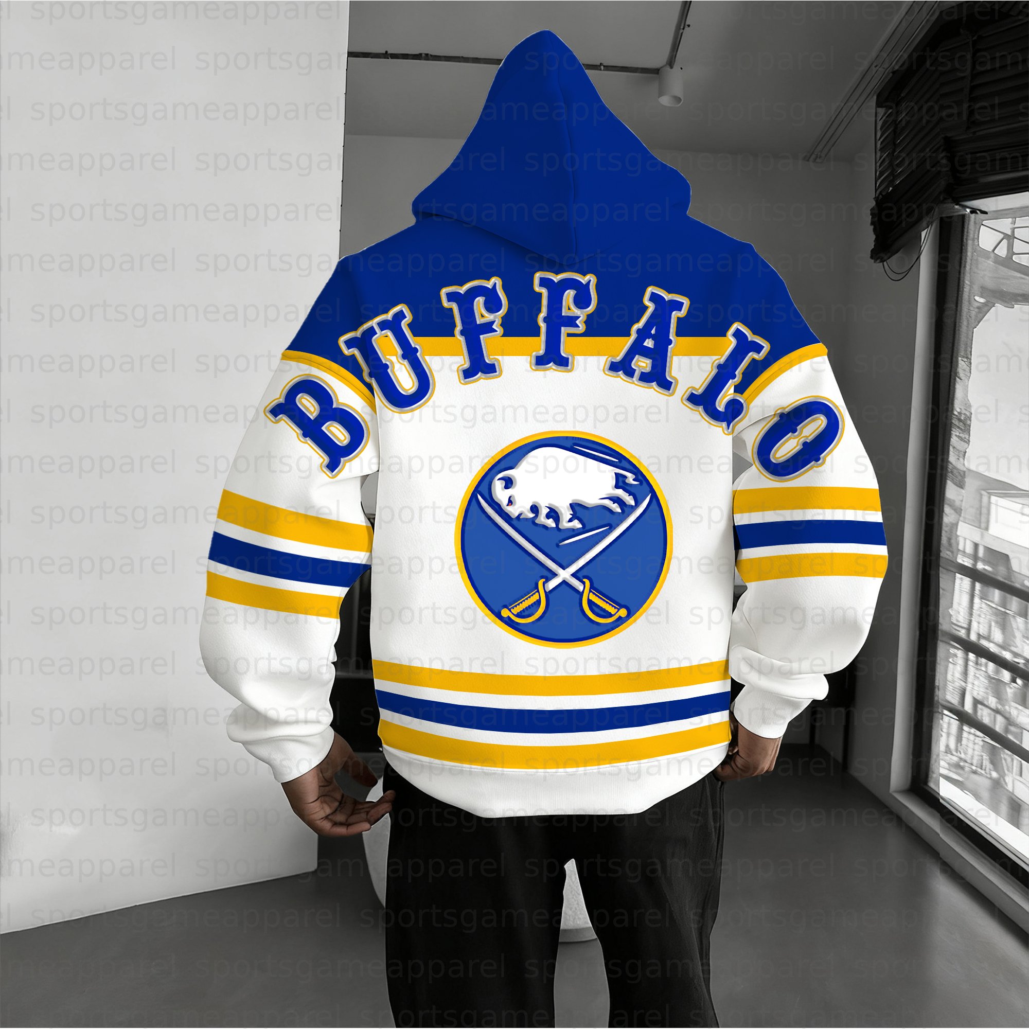 Unisex "Buffalo Sabres" Graphic Streetwear Vintage Plush Hoodie