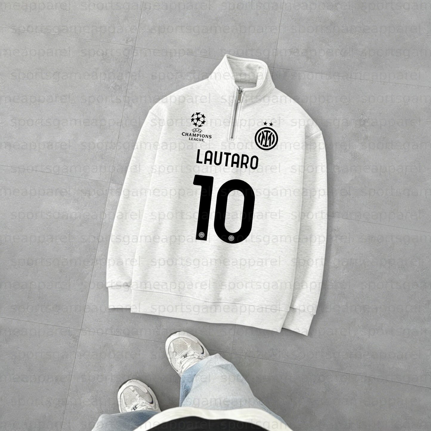 Unisex "UEFA " Graphic Streetwear Vintage Plush Zip-up Sweatshirt