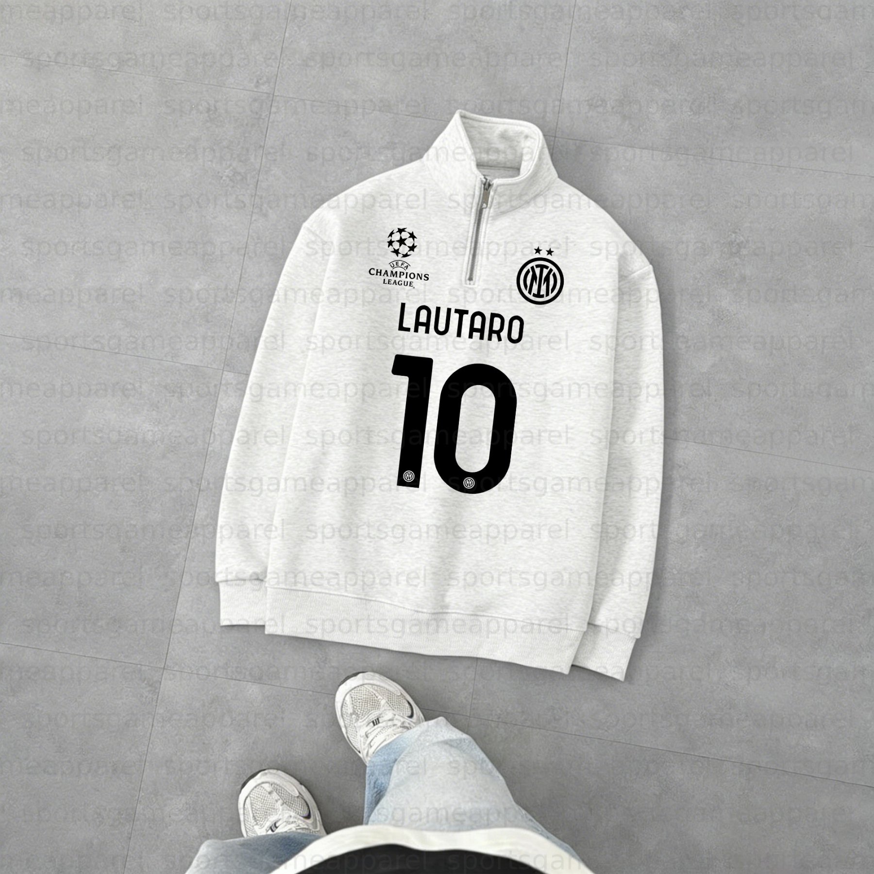 Unisex "UEFA " Graphic Streetwear Vintage Plush Zip-up Sweatshirt