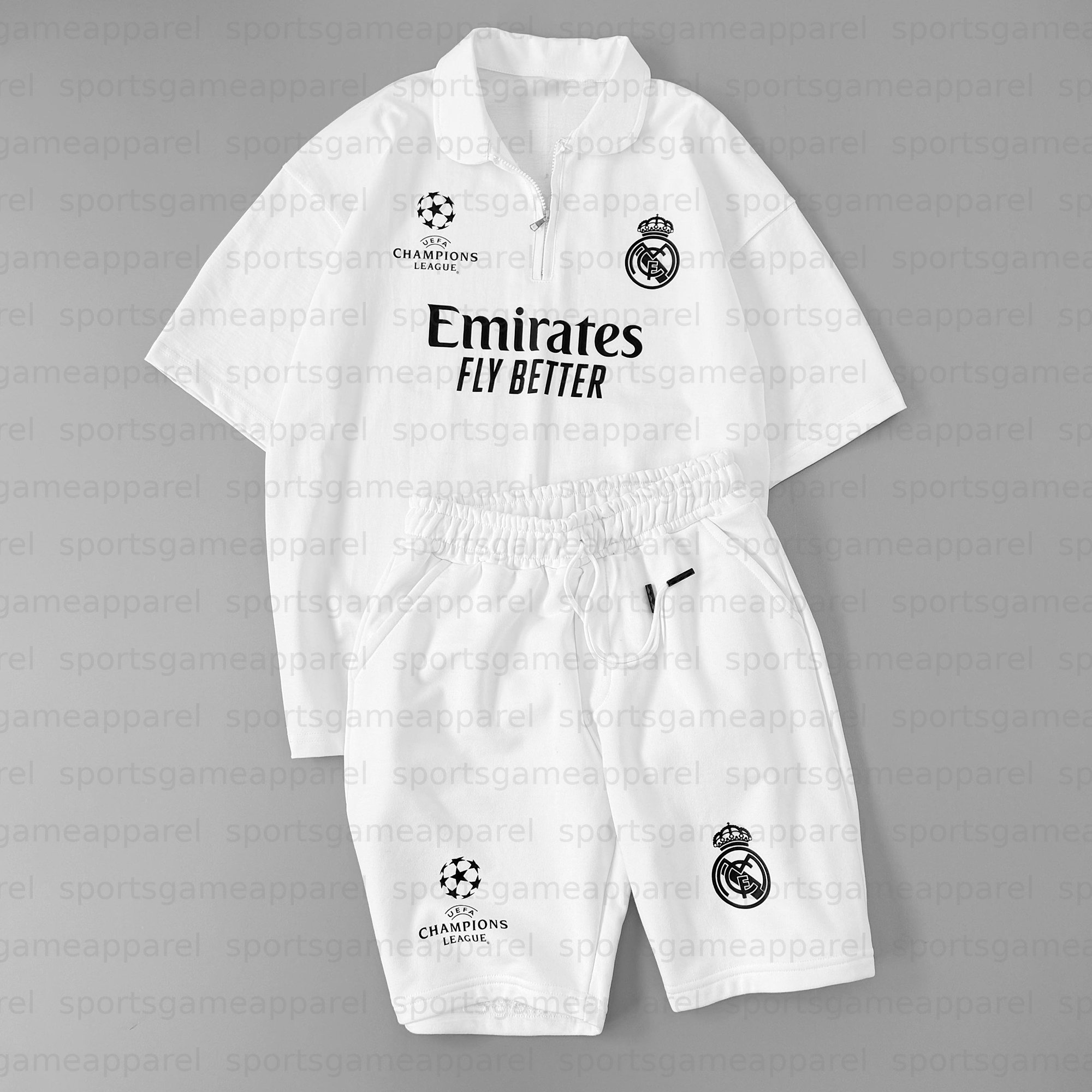 Unisex "Real Madrid" Inspired Trendy T-shirt & Shorts Set
