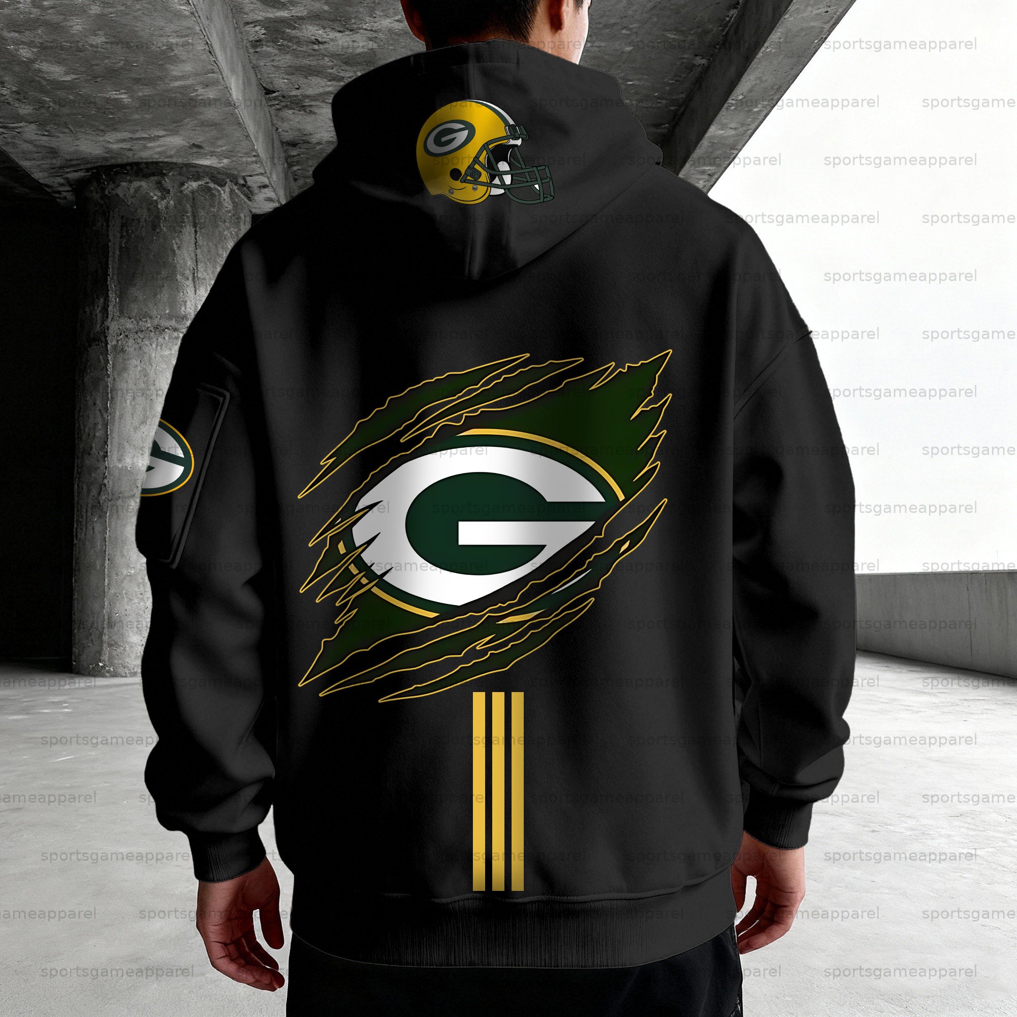 Unisex "Green Bay Packers " Graphic Streetwear Vintage Plush Hoodie