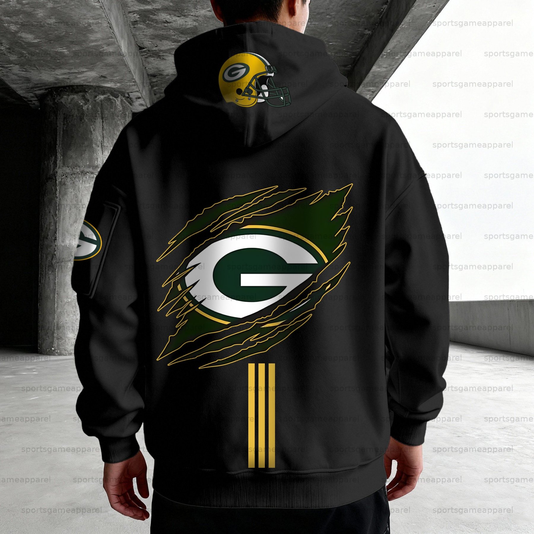 Unisex "Green Bay Packers " Graphic Streetwear Vintage Plush Hoodie