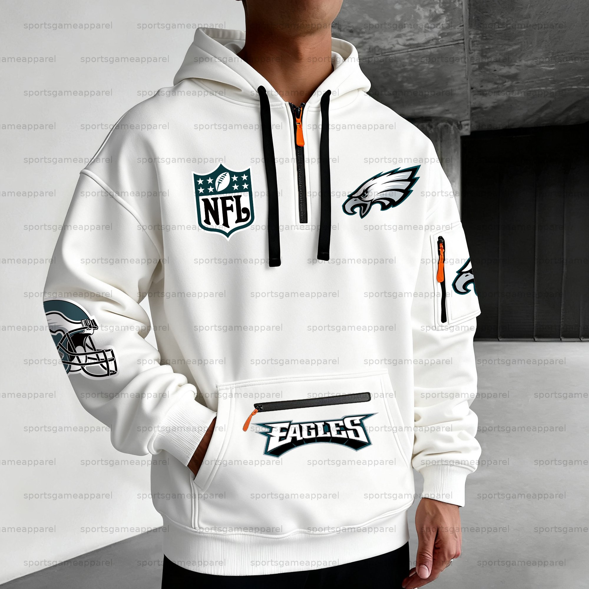 Unisex "Philadelphia Eagles " Graphic Streetwear Vintage Plush Hoodie