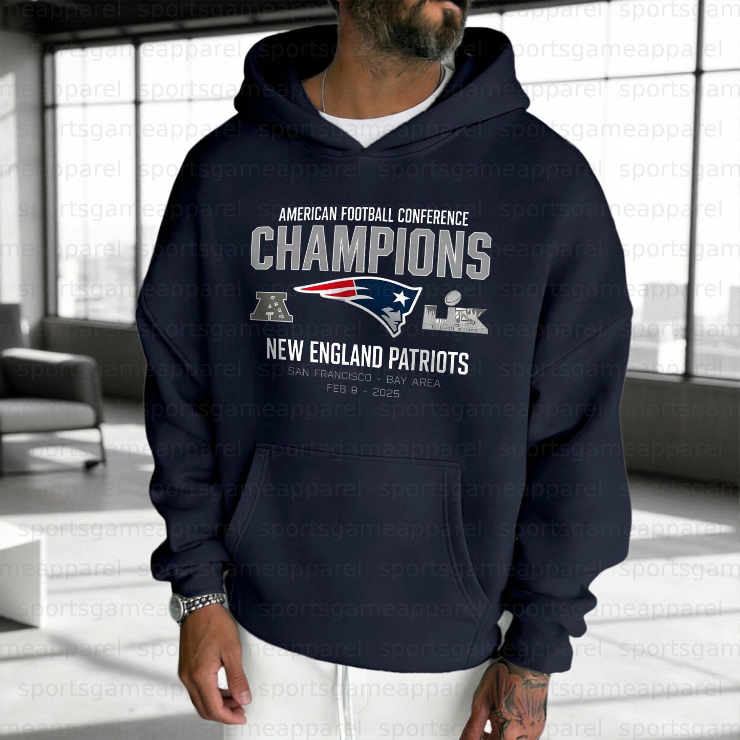 Unisex "New England Patriots" Graphic Streetwear Vintage Hoodie
