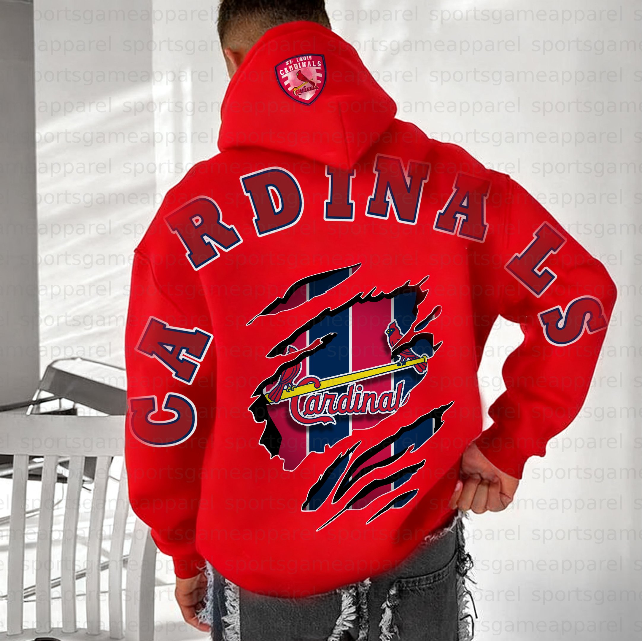 Unisex "Saint Louis Cardinals" Graphic Streetwear Vintage Plush Hoodie