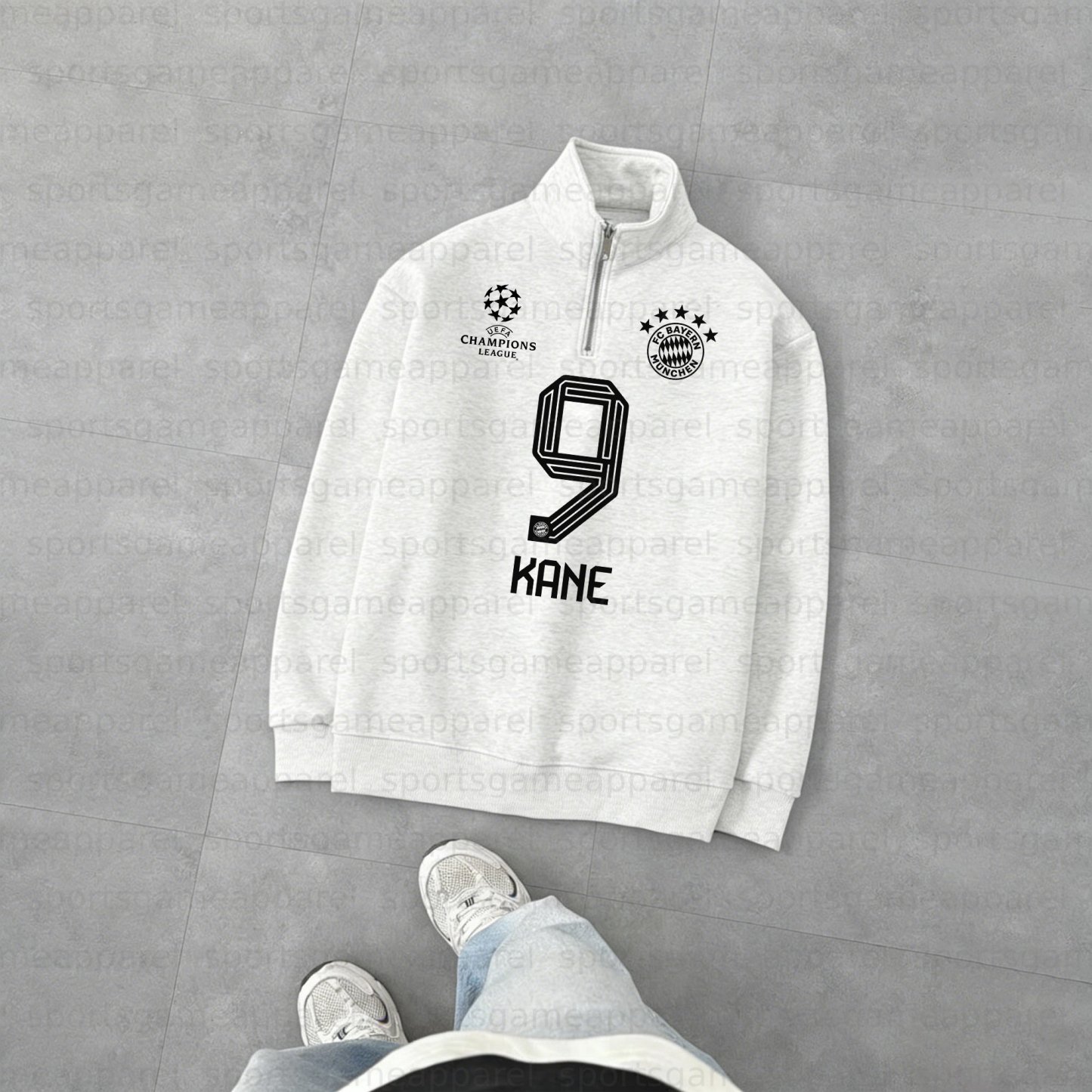 Unisex "UEFA " Graphic Streetwear Vintage Plush Zip-up Sweatshirt