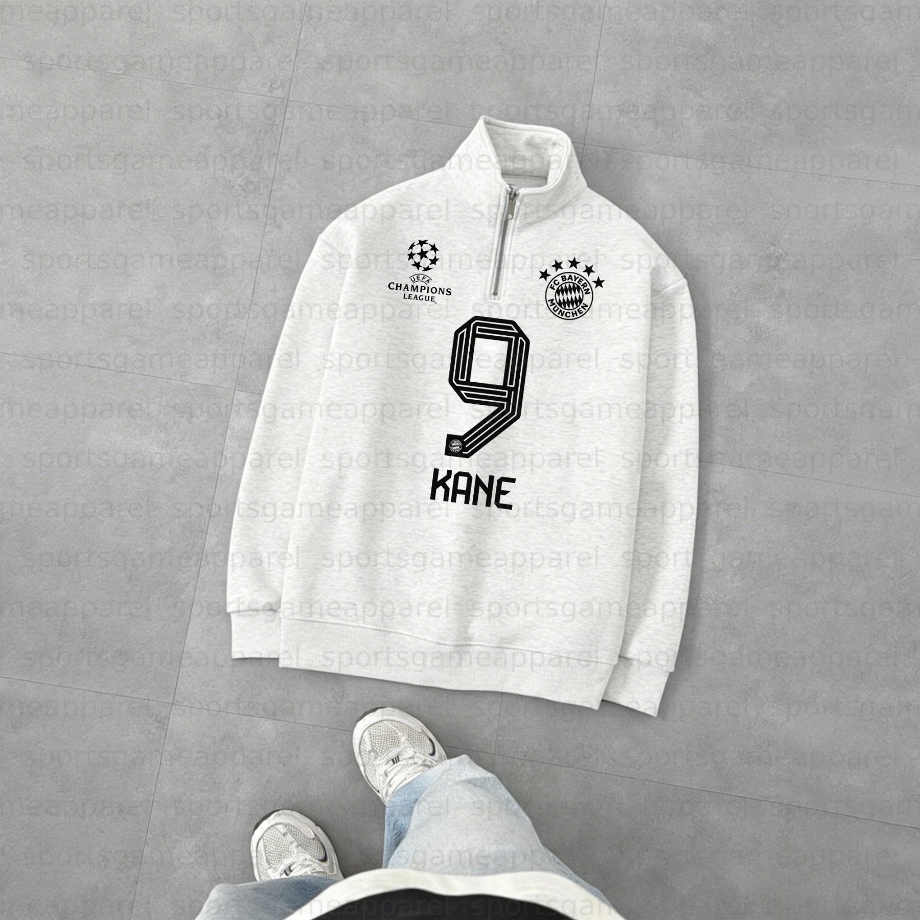 Unisex "UEFA " Graphic Streetwear Vintage Plush Zip-up Sweatshirt