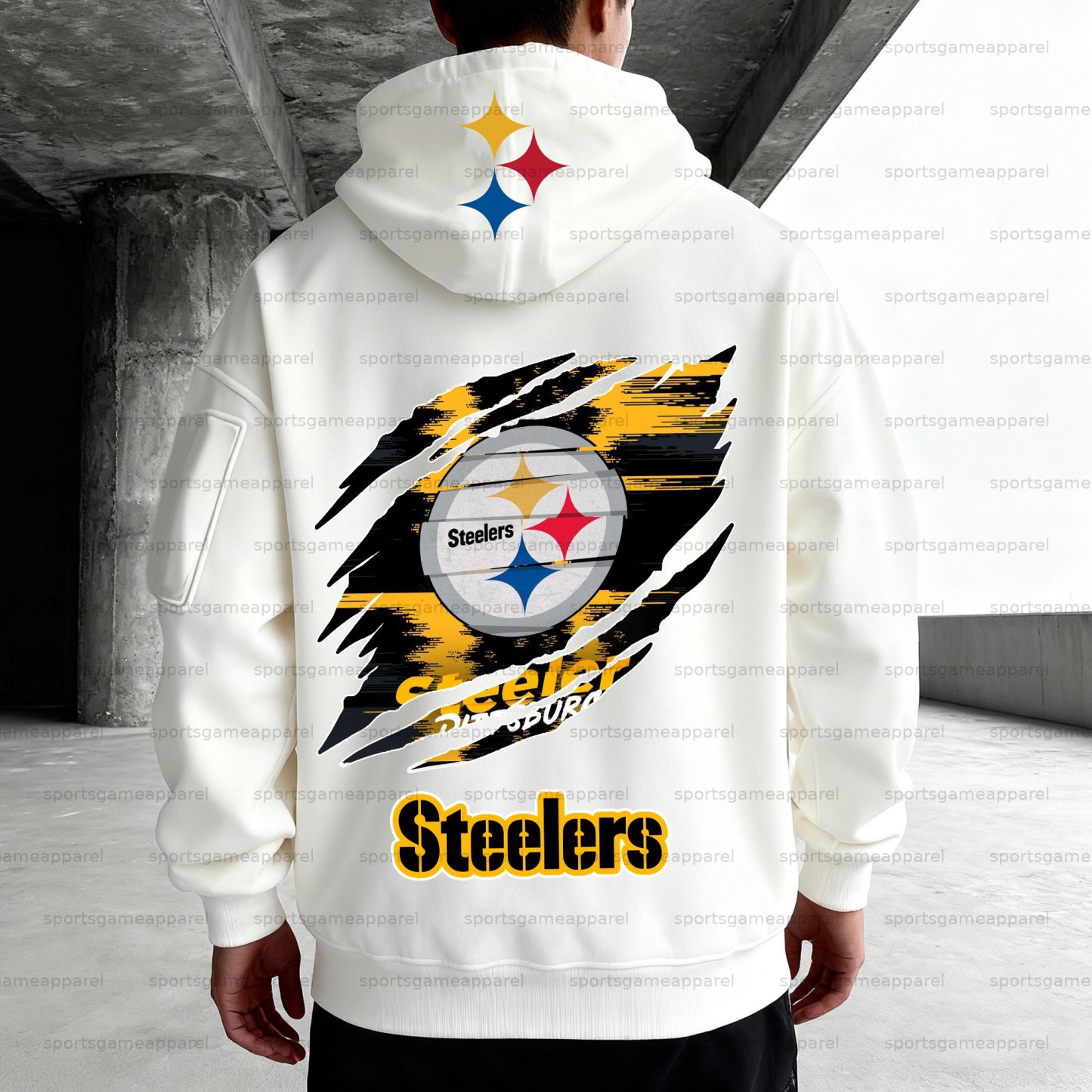 Unisex "Pittsburgh Steelers " Graphic Streetwear Vintage Plush Hoodie