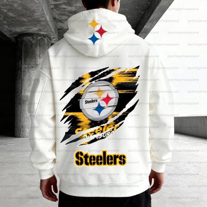 Unisex "Pittsburgh Steelers " Graphic Streetwear Vintage Plush Hoodie