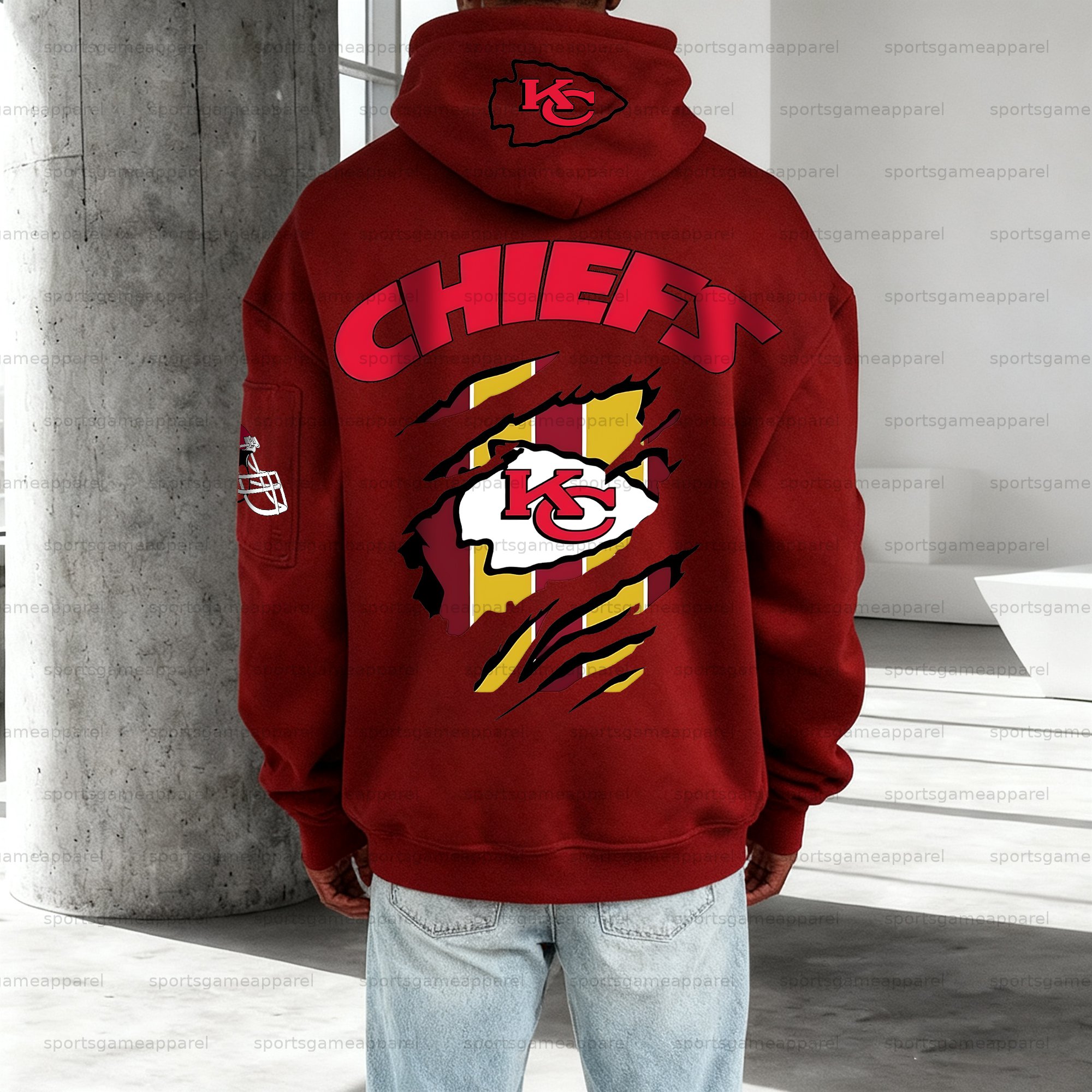 Unisex "Kansas City Chiefs" Graphic Streetwear Vintage Plush Hoodie