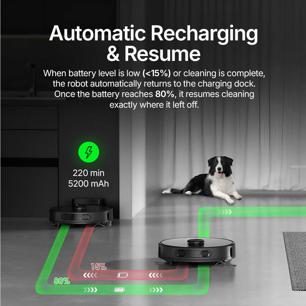 Robot Vacuum V8 Pro – Fully Automatic Cleaning with Mopping Function, Intelligent Navigation & App Control Engineered for Effortless Cleaning