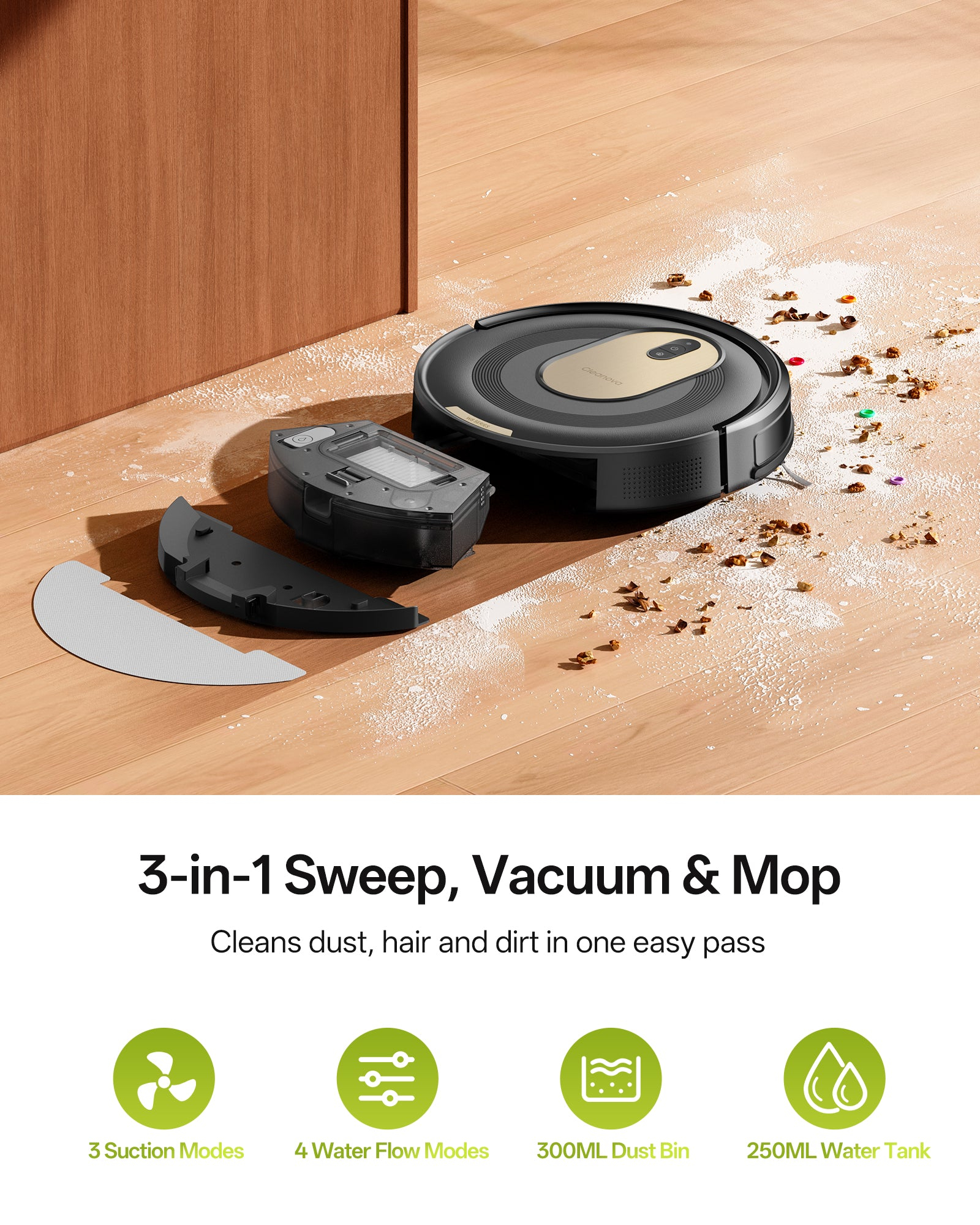Robot Vacuum W8 with 5,000PA & Smart App Control