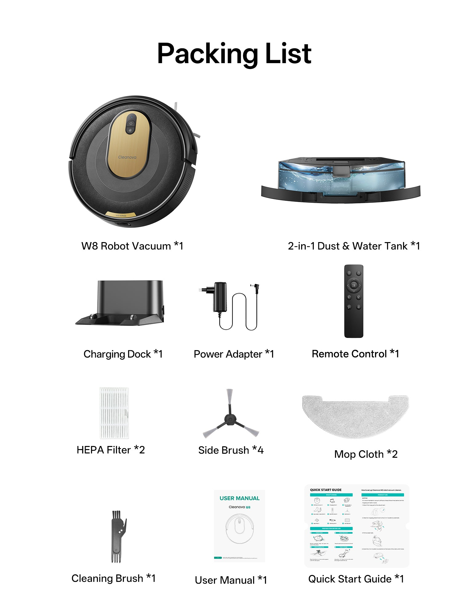 Robot Vacuum W8 with 5,000PA & Smart App Control