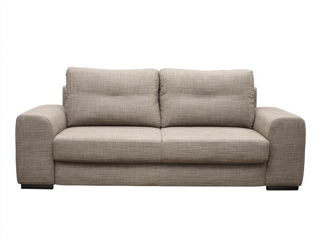 Divano 2 posti in tessuto 165x95x88 cm - beige/nero - per soggiorno - design moderno-Shelterno