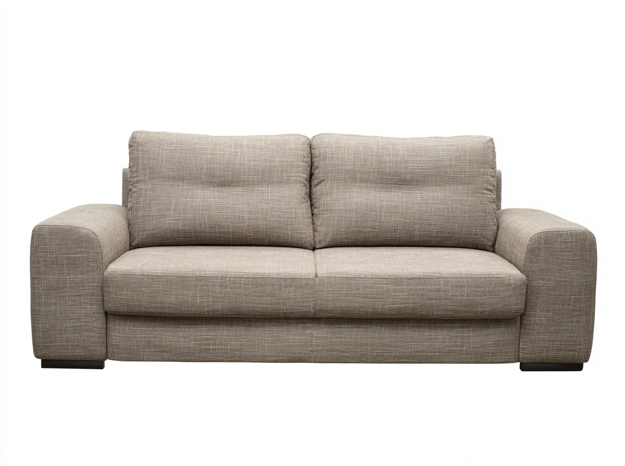 Divano 2 posti in tessuto 165x95x88 cm - beige/nero - per soggiorno - design moderno-Shelterno