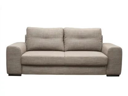 Divano 2 posti in tessuto 165x95x88 cm - beige/nero - per soggiorno - design moderno-Shelterno