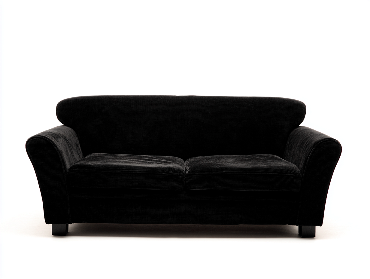 Divano 2 posti in tessuto 160x90x85 cm - nero - per soggiorno - design moderno-Shelterno